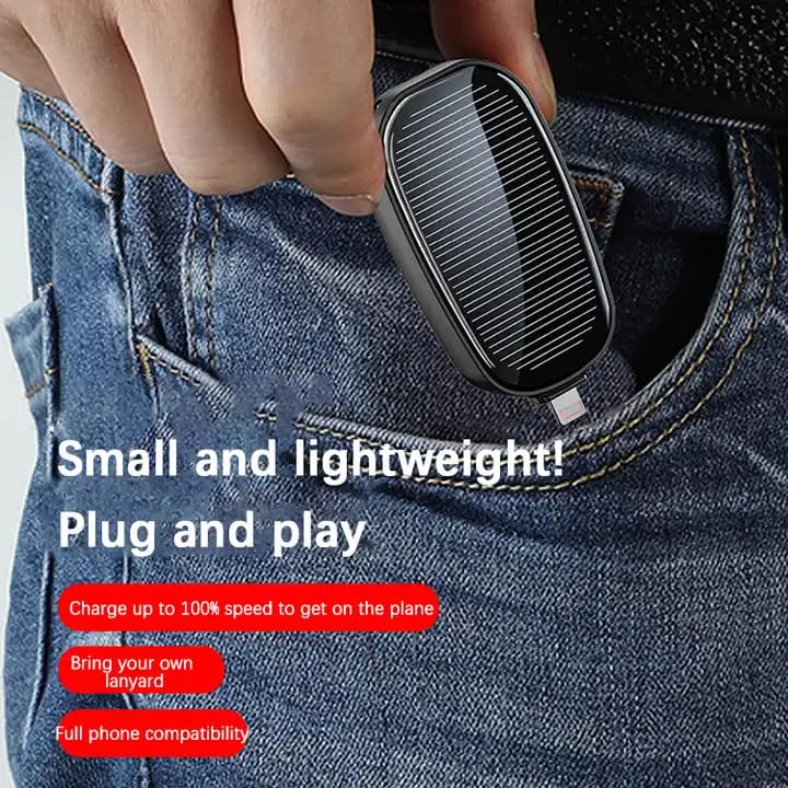 Mini Solar Power Bank Keychain Charger