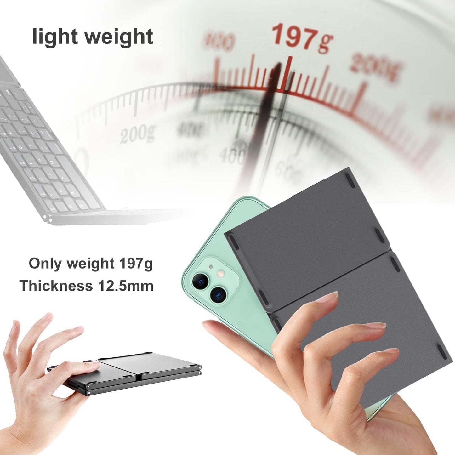 Foldable Wireless Keyboard with Touchpad