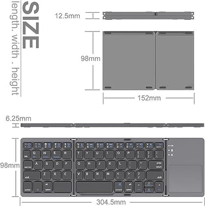 Foldable Wireless Keyboard with Touchpad