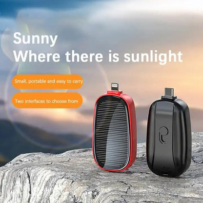 Mini Solar Power Bank Keychain Charger
