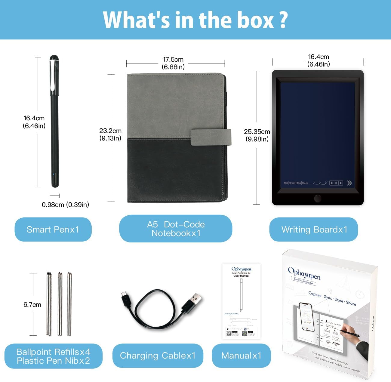 Ophayapen Smart Sync Pen with Digital Notebook