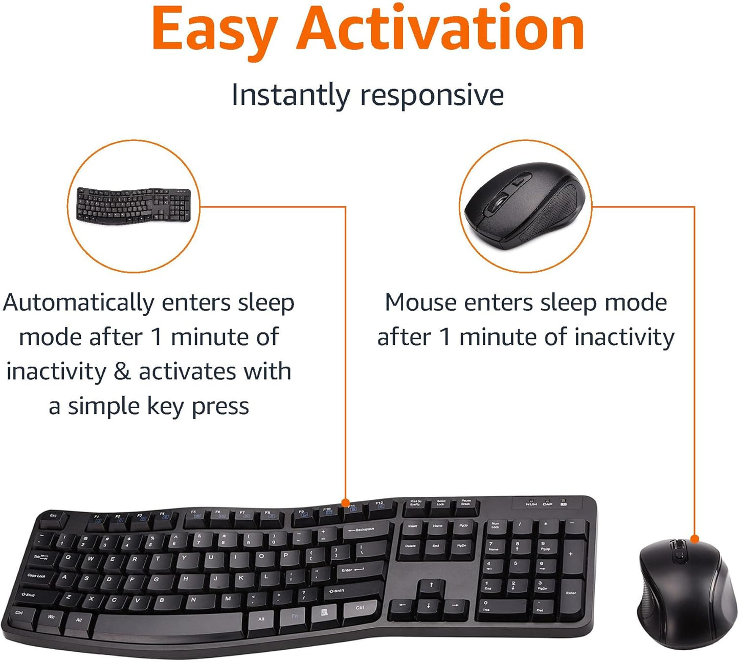 Ergonomic Wireless Keyboard & Mouse Combo