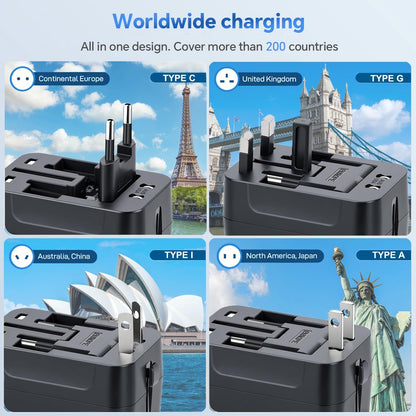 Universal Travel Adapter with Fast Charging