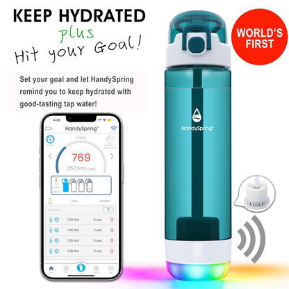 HandySpring Smart Water Bottle with Filter & Hydration Reminder