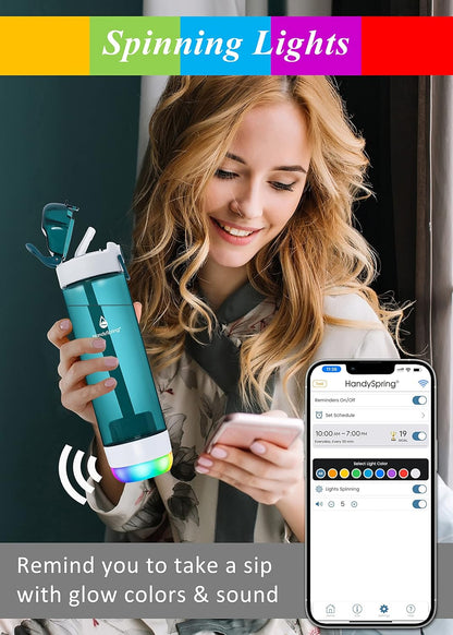 HandySpring Smart Water Bottle with Filter & Hydration Reminder