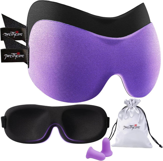 PrettyCare 3D Contoured Sleep Mask Set (2 Pack)