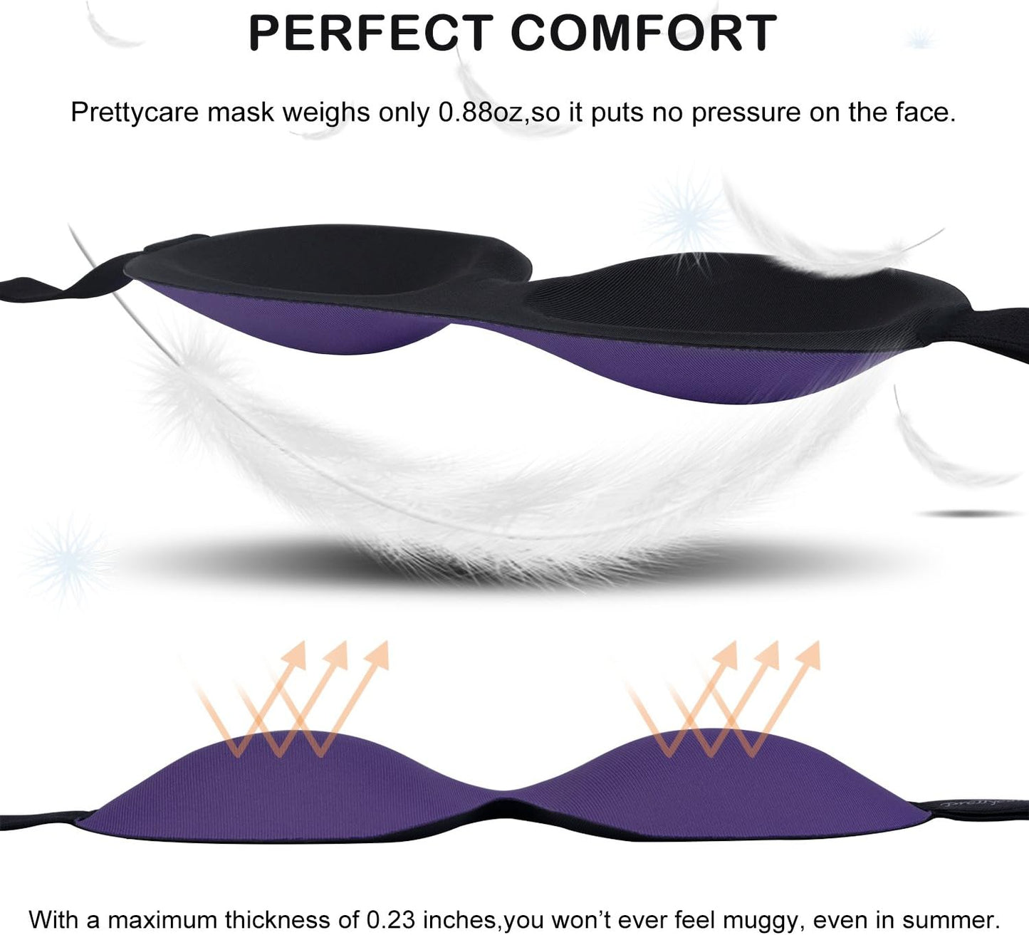 PrettyCare 3D Contoured Sleep Mask Set (2 Pack)
