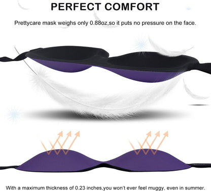 PrettyCare 3D Contoured Sleep Mask Set (2 Pack)
