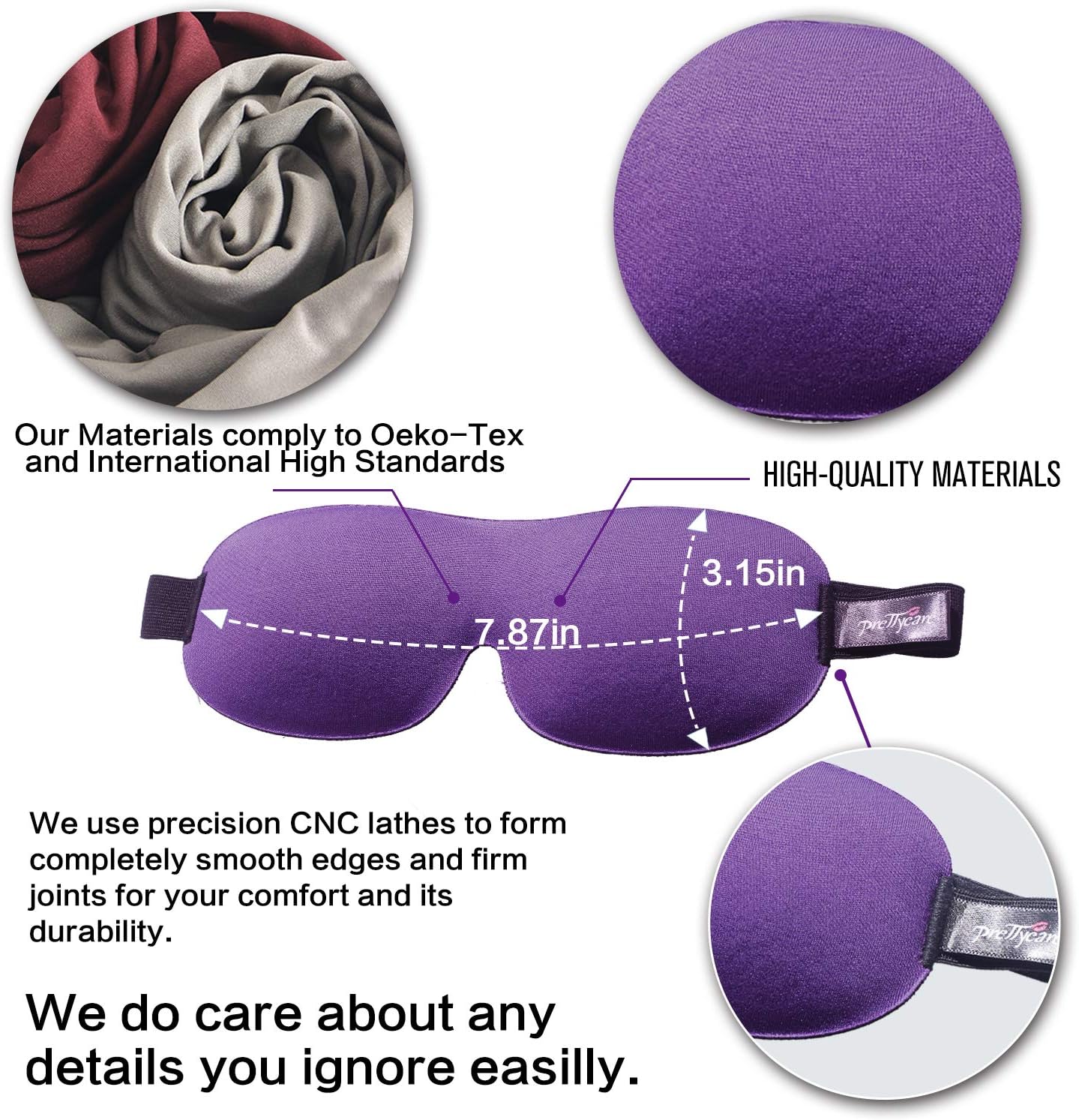 PrettyCare 3D Contoured Sleep Mask Set (2 Pack)